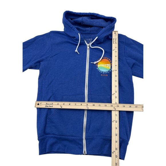 Surf To Sound 5K Zip-Up Hoodie Blue Graphic Print Surf City NC Unisex Size M - Picture 2 of 4